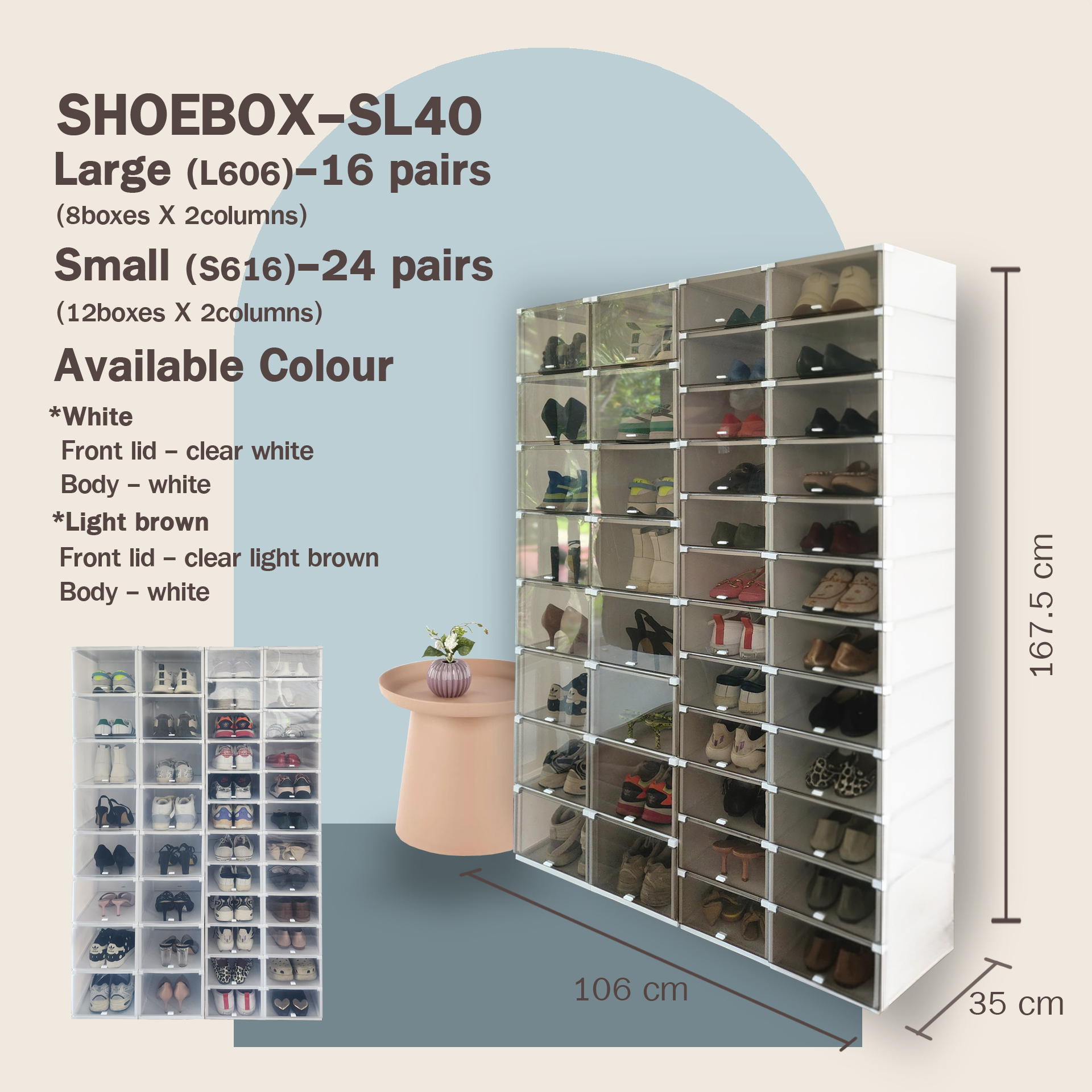 ตู้รองเท้า UP 40 ช่อง รุ่น SL40 - Image 3