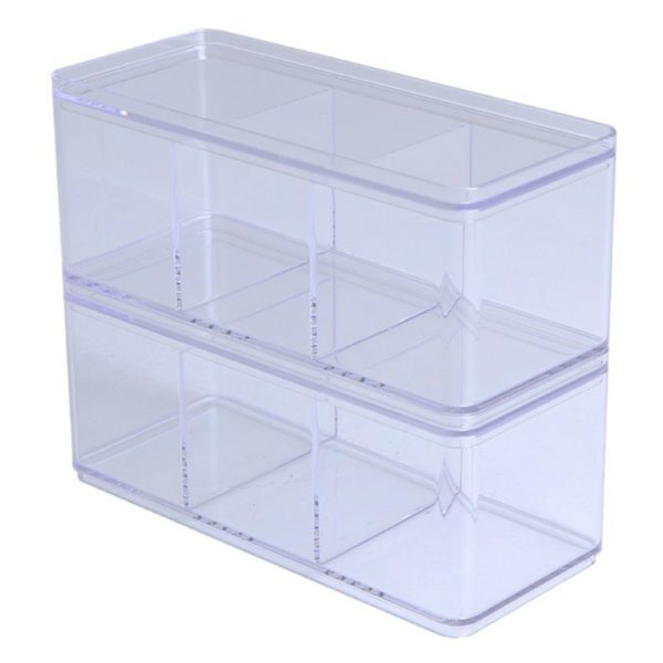Clear square box 3 compartments BB01033BB