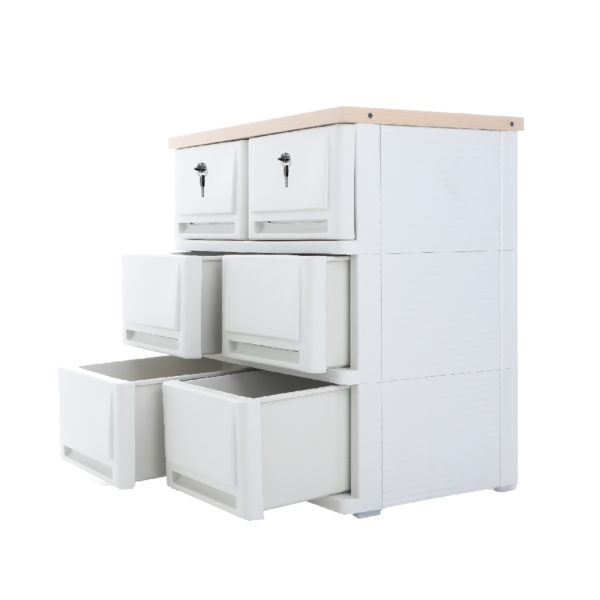UP drawer cabinet model SUMO WOODTOP DUO-L 3 layers with lock - Image 3