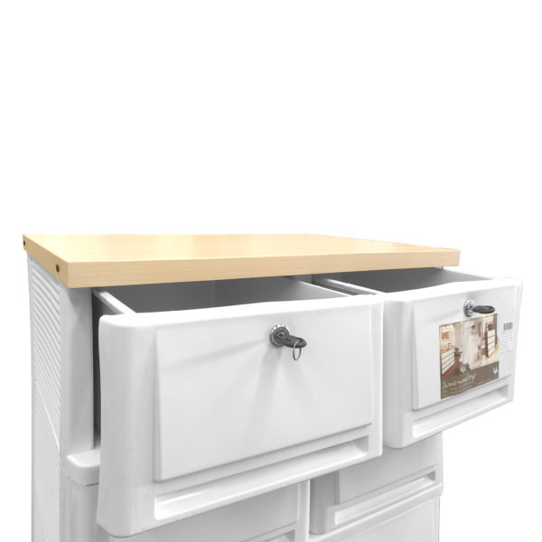 UP drawer cabinet model SUMO WOODTOP DUO-L 5 layers with lock - Image 2
