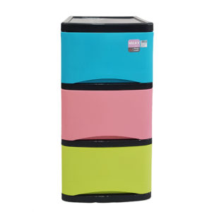UP plastic drawer cabinet MILKY-BLACK (3 layers)