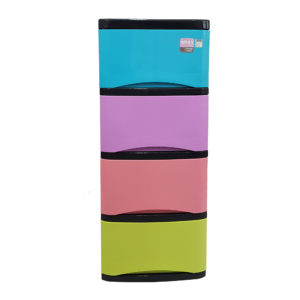 UP plastic drawer cabinet MILKY-BLACK (4 layers)