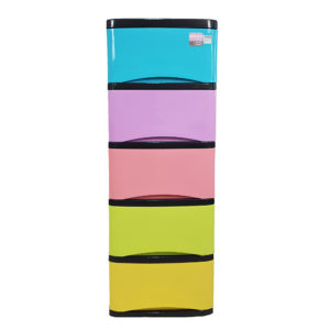 MILKY-BLACK plastic drawer cabinet (5 layers)