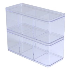 Clear square box 3 compartments BB01033BB