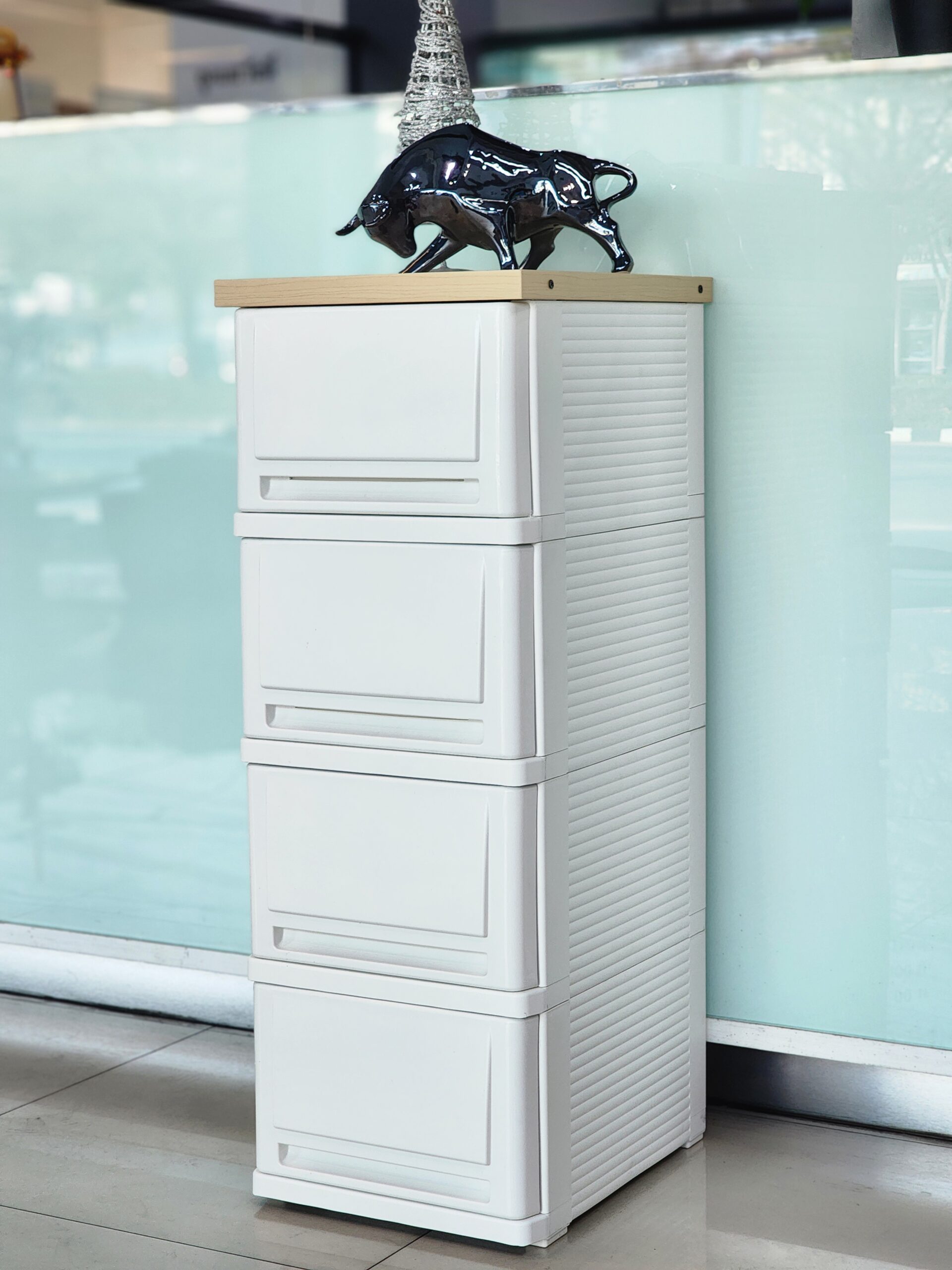 UP ตู้ลิ้นชักพลาสติก (ท๊อปไม้) BUDDY (4 ชั้น) - Image 7