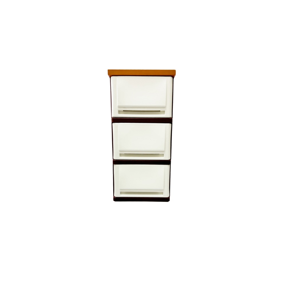 UP ตู้ลิ้นชักพลาสติก (ท๊อปไม้) BUDDY (3 ชั้น) - Image 7