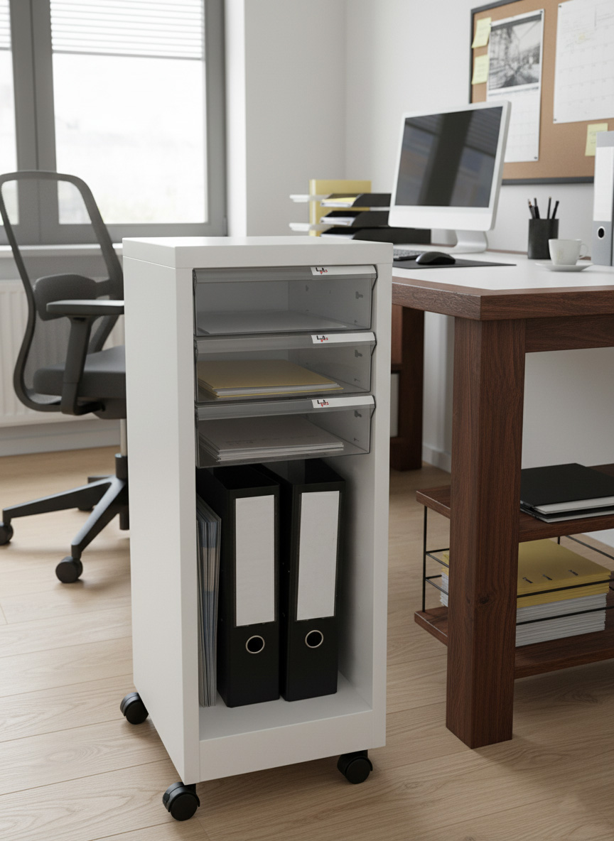 UP ตู้ลิ้นชักใส่กระดาษ A4 ขนาด 3 ช่อง NO: A4MS-103 พร้อมช่องอเนกประประสงค์ - Image 2
