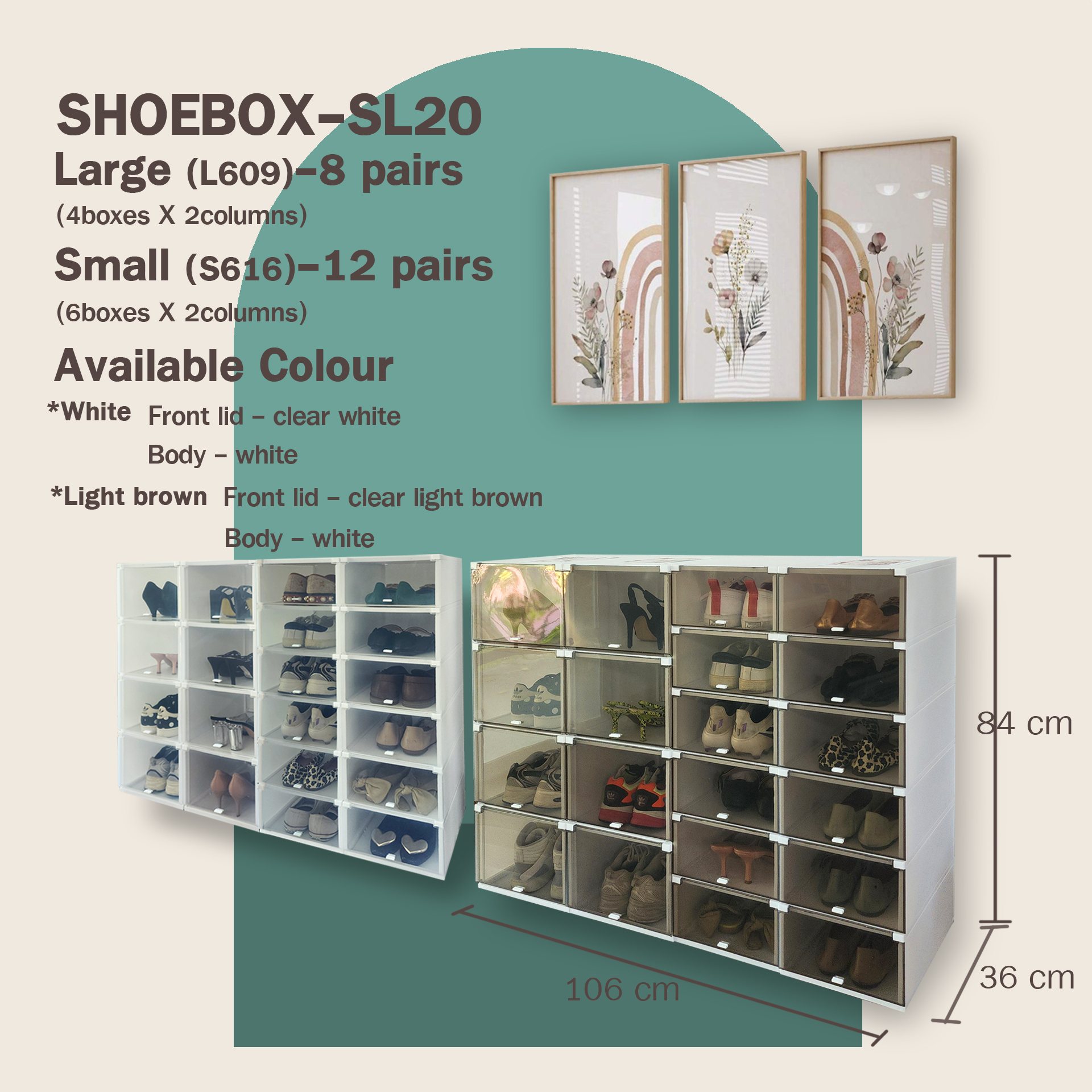 ตู้รองเท้า UP 20 ช่อง รุ่น SL20 - Image 3