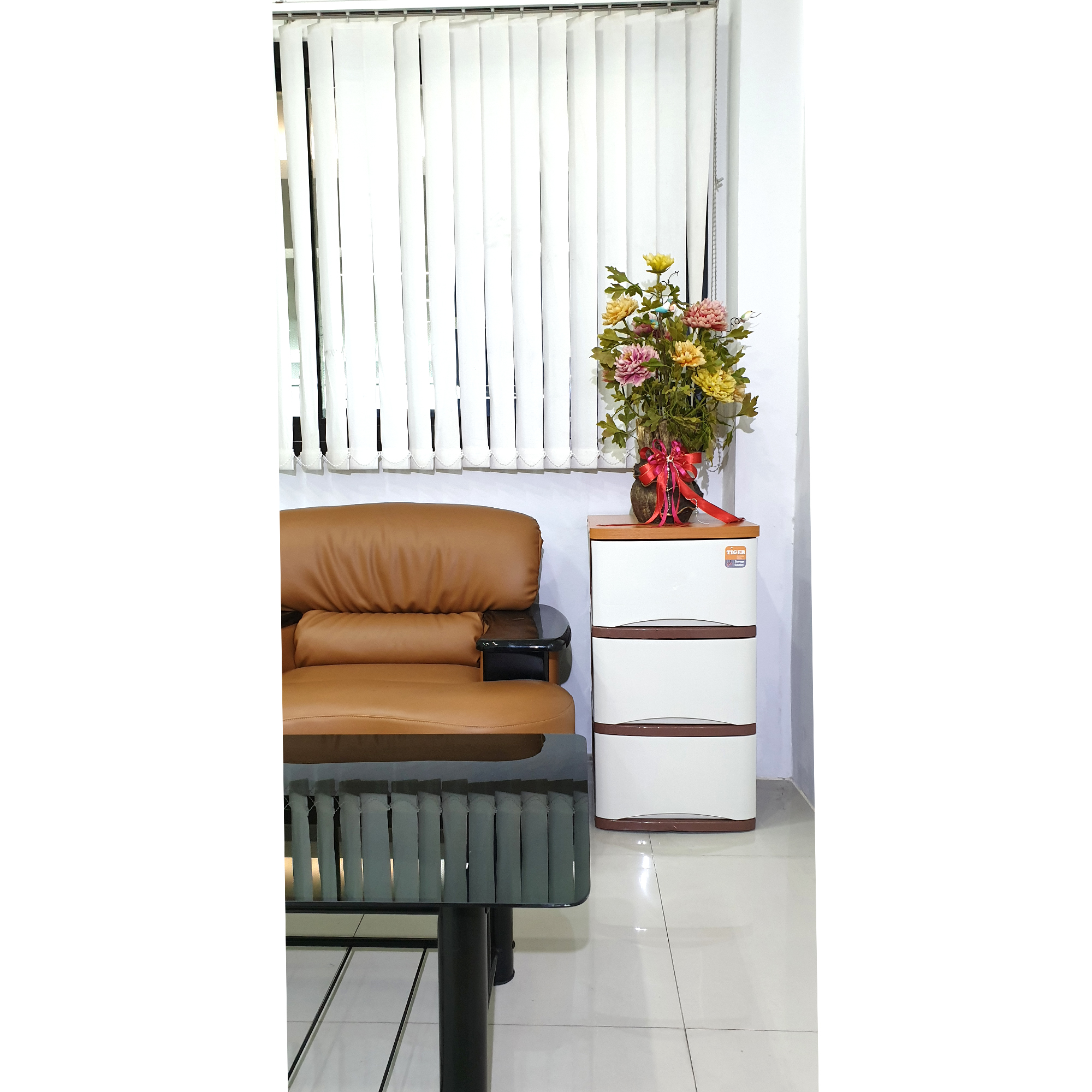 ตู้ลิ้นชักพลาสติก (ท๊อปไม้) TIGER-WOODTOP (3 ชั้น) - Image 6